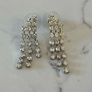 Crystal Chandelier Drop Earring, Silver Tone